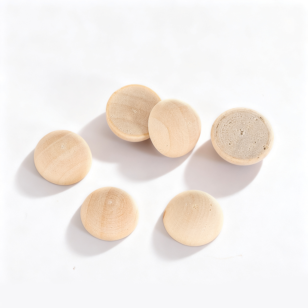 Embellish Craft - 120個 15mm 半球状木製ボール 未仕上げ スプリットビーズ 半球