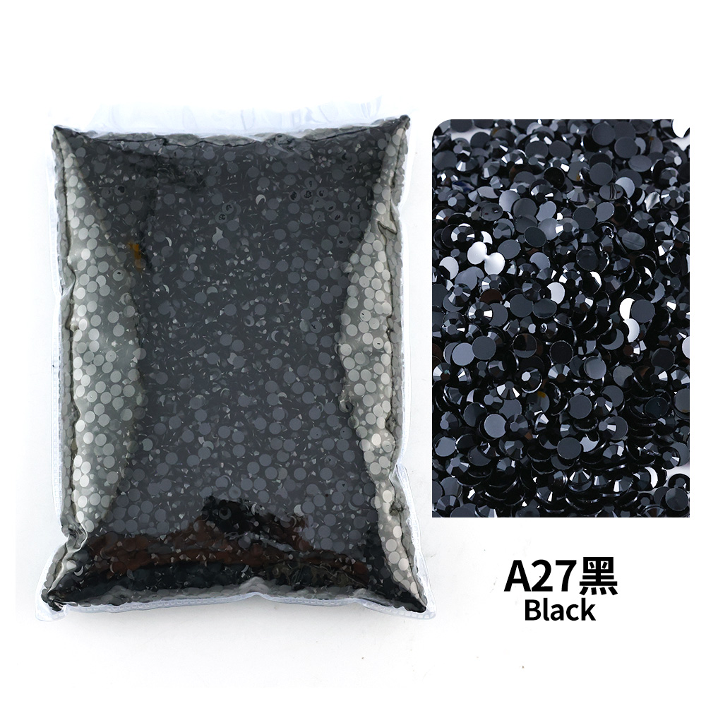 Hotfix Rhinestone Sheet - 透明樹脂ラインストーンゼリー,すべて黒シリーズ,ネイルアートデコレーション,2mm,3mm,4mm,5mm,6mm,卸売