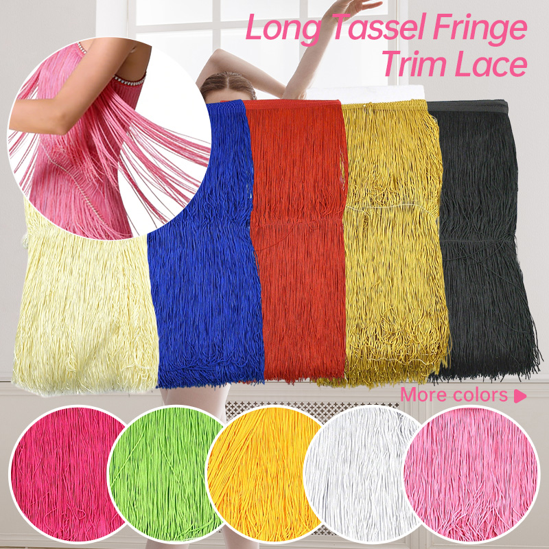 Fringe Ribbon Sewing - 1-5メートル、長さ50cmのフリンジタッセルトリム、ラテンダンスカーテンレーストリミング、縫製アクセサリー、装飾タッセル、フリンジリボン