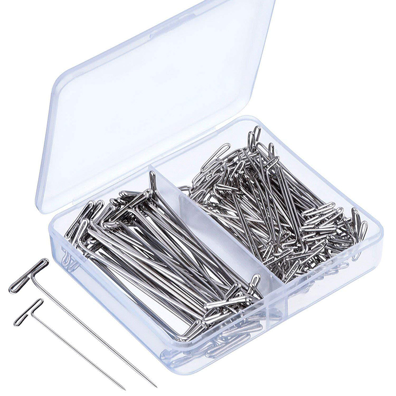 Craft Embellishment Storage - 20/100 個ステンレス鋼 T ピン画鋲画鋲 T 字型ピン針収納ボックス工芸品ブロッキング編みモデリング