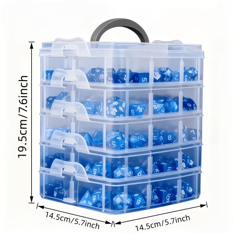 蓋とハンドル付きの5層透明収納ボックス、スナップ留めデザイン - Craft Embellishment Storage のレビューと価格