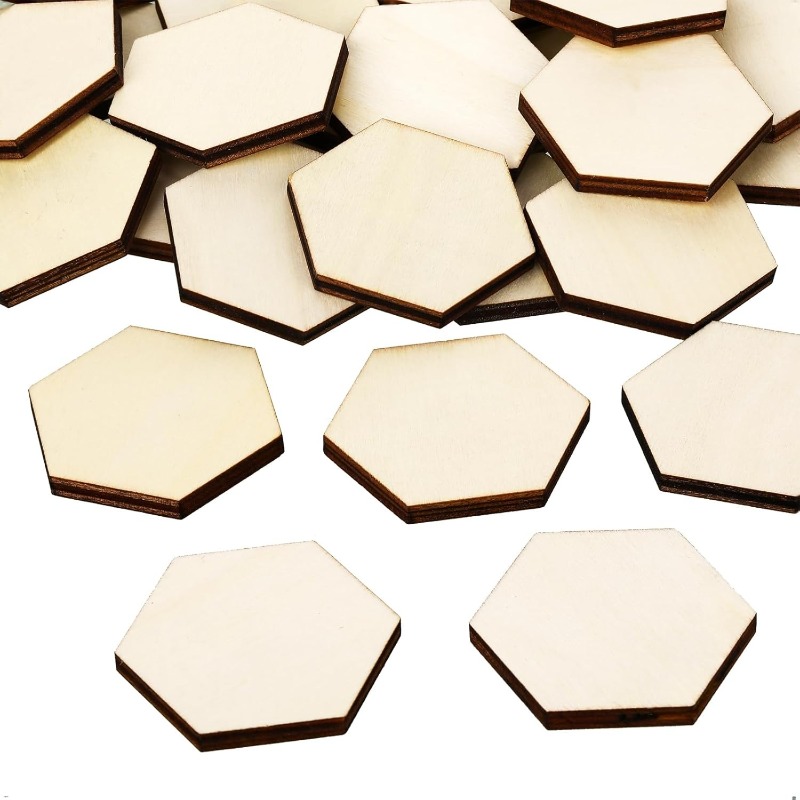 50個入り 4CM 未仕上げ木製六角形ピース 木製六角形カッ - Embellish Craft のレビューと価格
