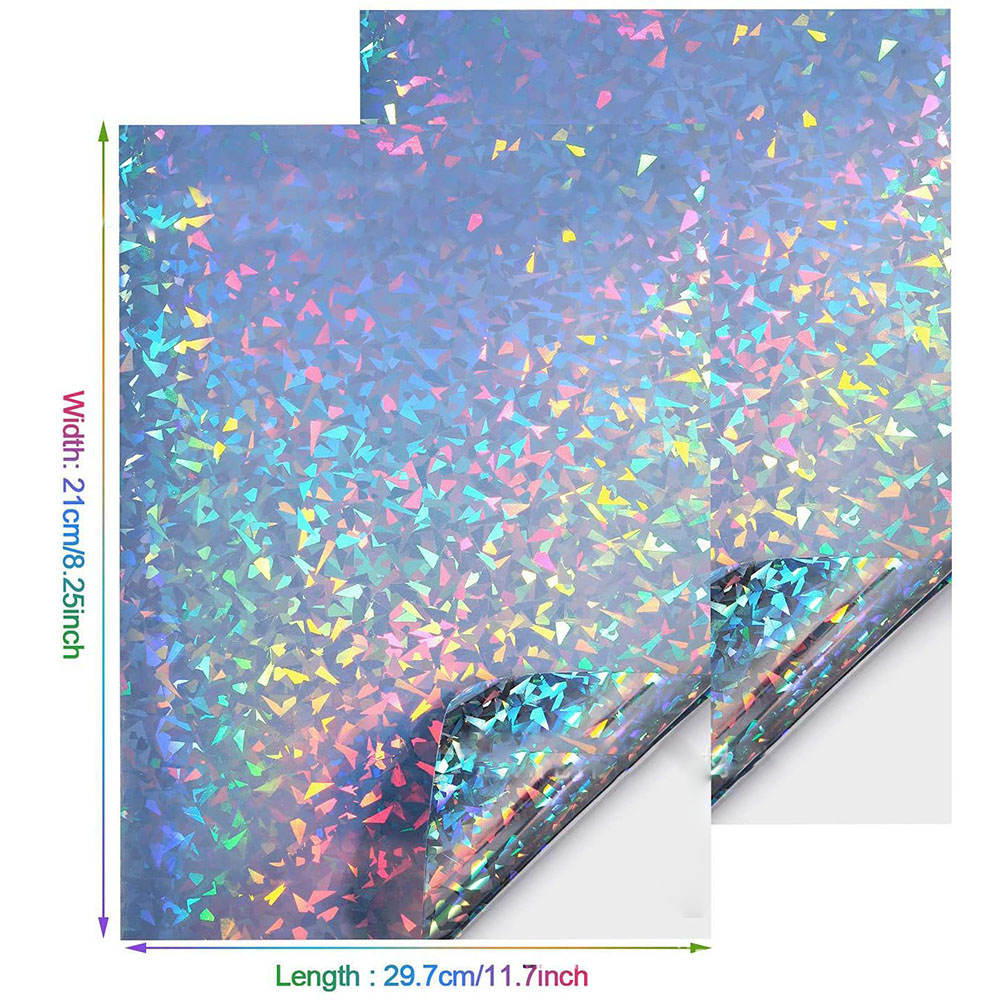 粘着性ホログラフィックステッカー,透明ラミネート,レインボー - Glitter Vinyl Roll のレビューと価格