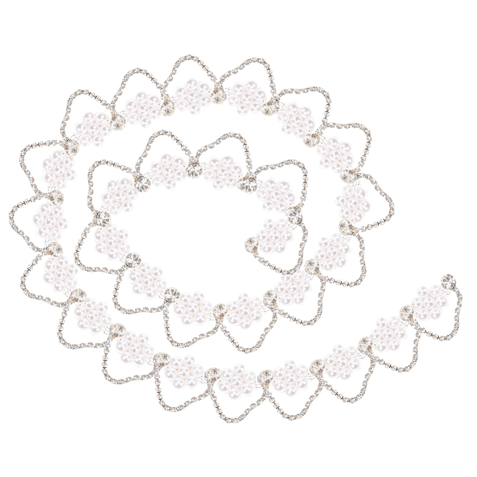 高級ラインストーンパールチェーントリム DIY用 服飾 ヘア - Pearl Trim Chain のレビューと価格