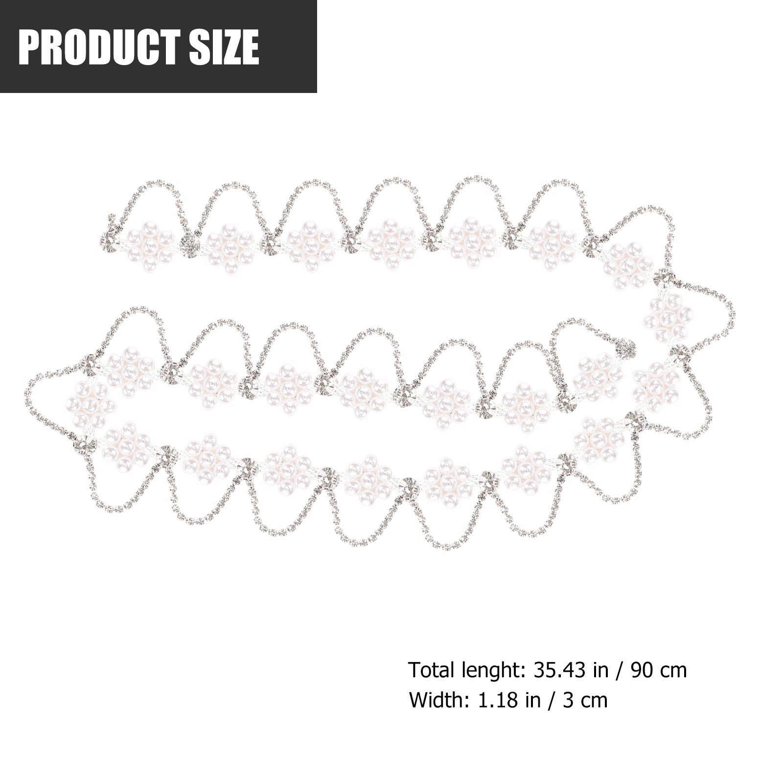 高級ラインストーンパールチェーントリム DIY用 服飾 ヘア - Pearl Trim Chain のレビューと価格