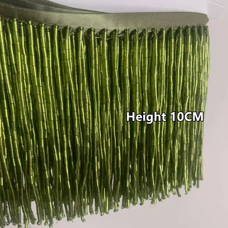 10 センチメートルシルバーレッドビーズチューブタッセルドレ - Beaded Trim Fringe のレビューと価格