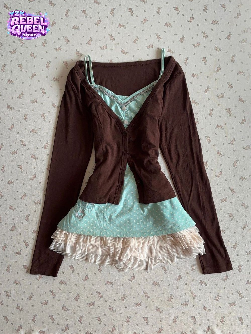 ヴィンテージY2Kコケットキャミソールドレスセット レディー - Elastic Lace Trim のレビューと価格