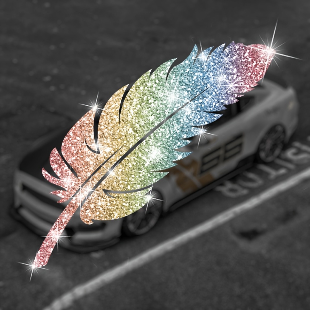 2 個グリッターフェザーオートバイステッカー防水燃料タンク車 - Glitter Vinyl Roll のレビューと価格